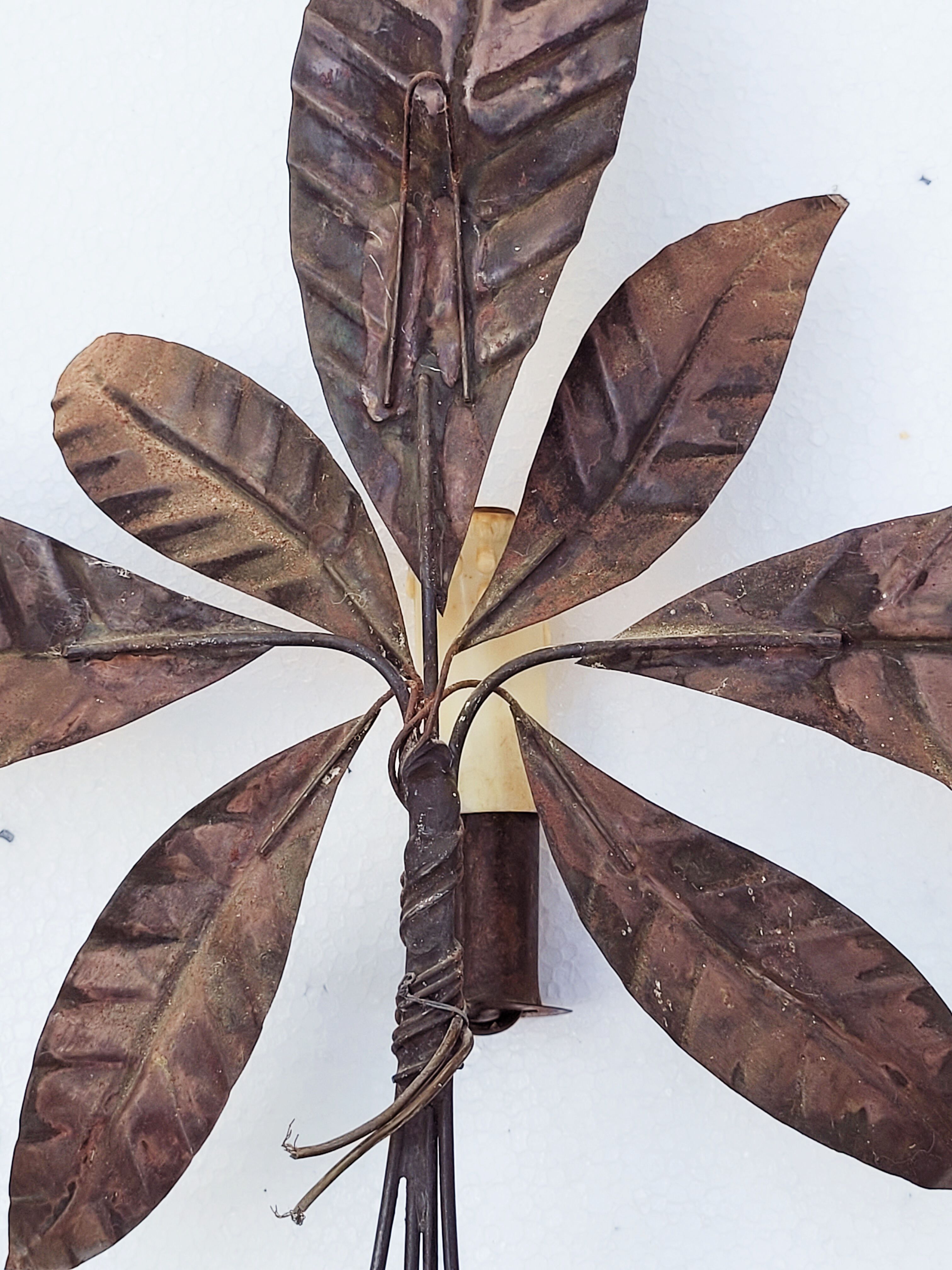 Pair of vintage metal sheets patinated around 1970'