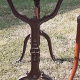 Table de bistrot ancienne dessus bois pieds fonte