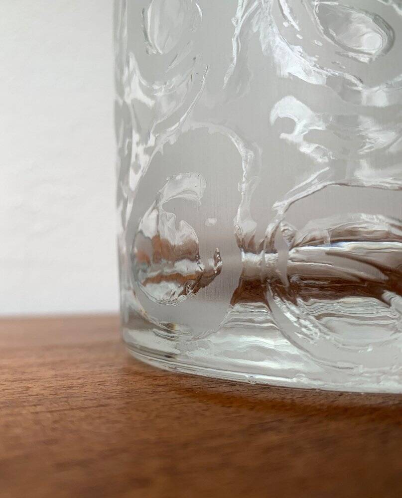 Large vase in raw glass, 1970s brutalism.
