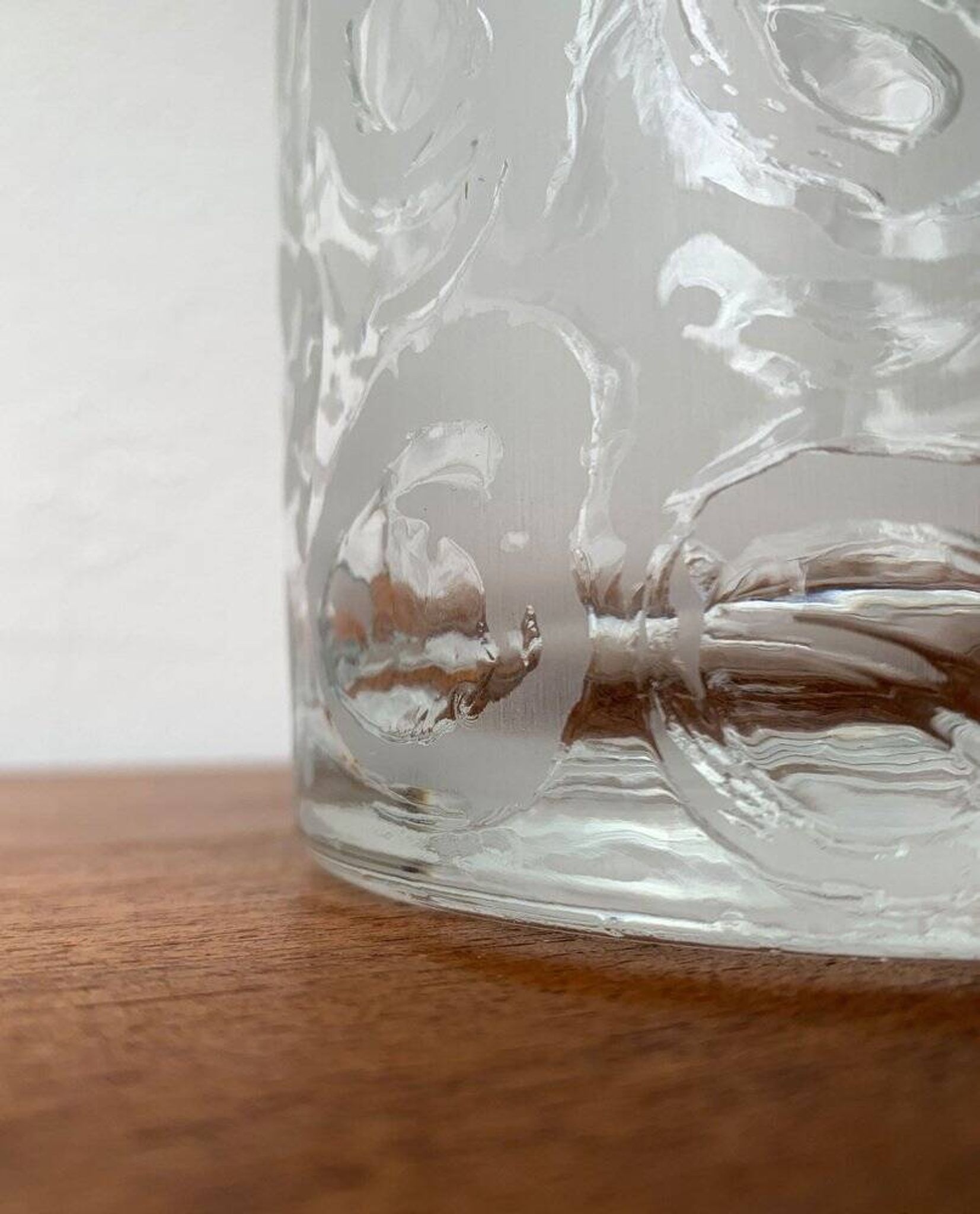 Large vase in raw glass, 1970s brutalism.