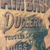 Affiche ancienne des années 1890 par Guillaume. Affiches - Camis Paris. Ambassadeurs Duclerc tous les Jours
