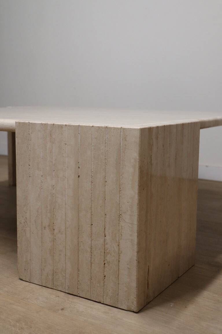 Travertine coffee table, 1980