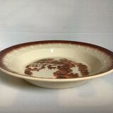 Earthenware dish with wolf mill stencil pattern