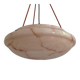 Large Art Deco pendant lamp in marbled glass with rope suspension, 1920s-1930s