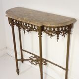 Console en bronze et marbre ocre