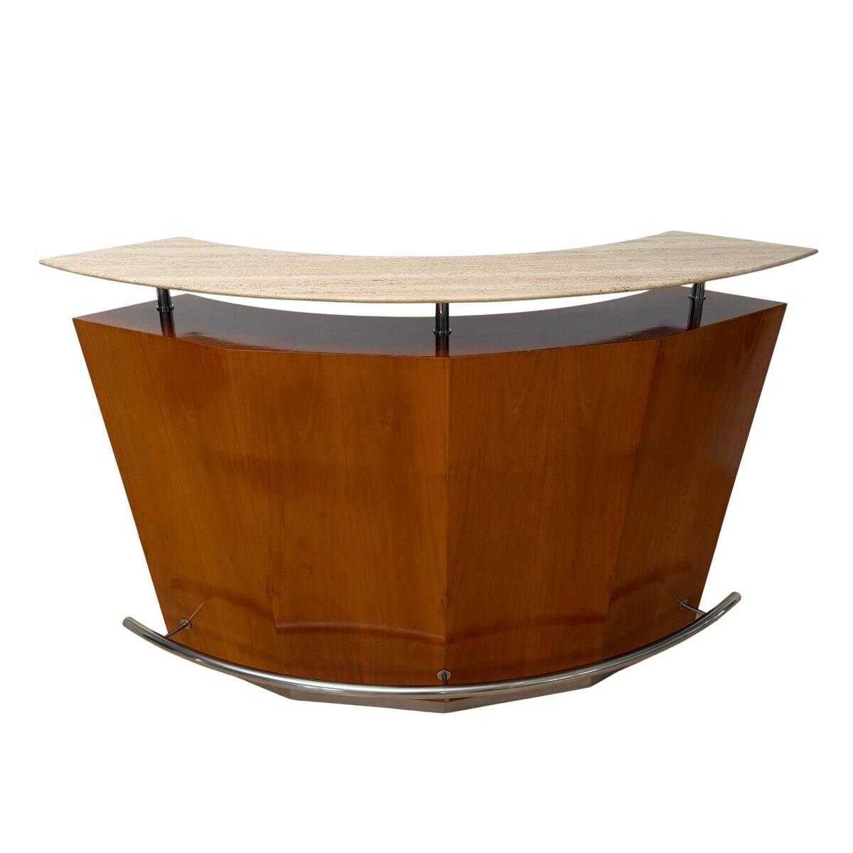 Mid-century bar in teak wood, metal and travertine, Italy, 1970
