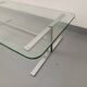 Vintage coffee table in transparent glass and cast aluminum from the 70s