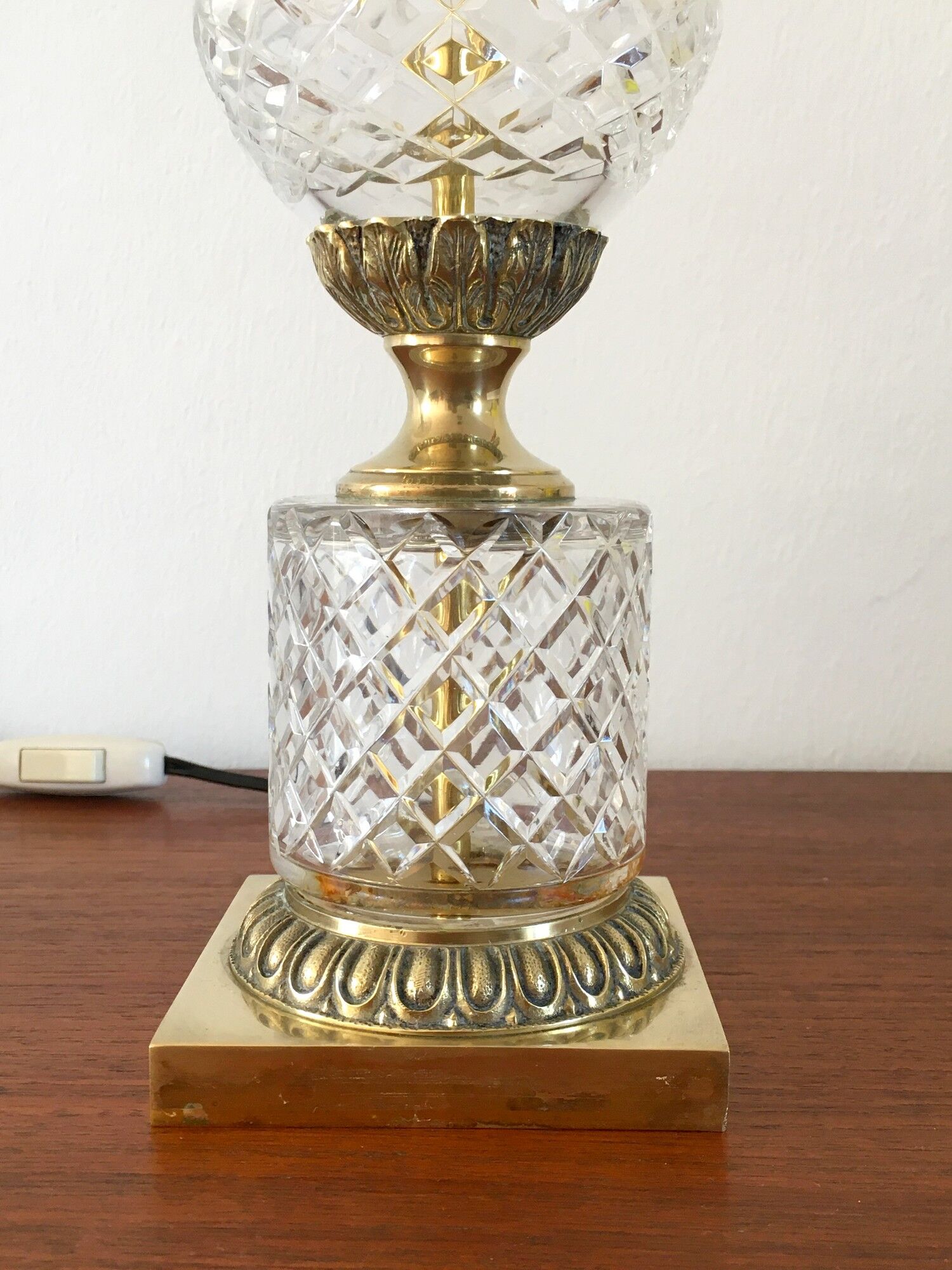 Glass and brass lamp 60s