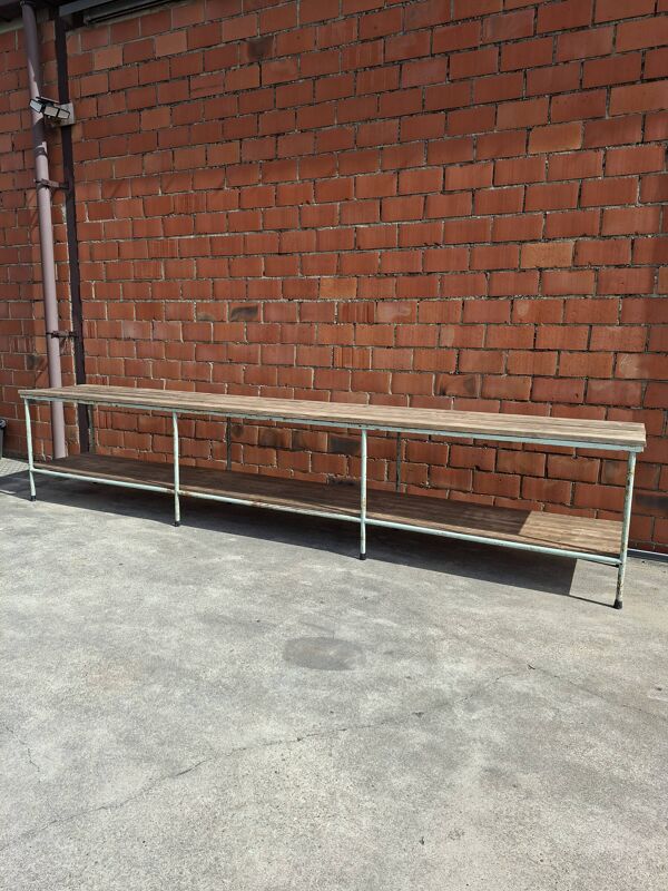 Grande table industrielle   établi   console   table d'atelier