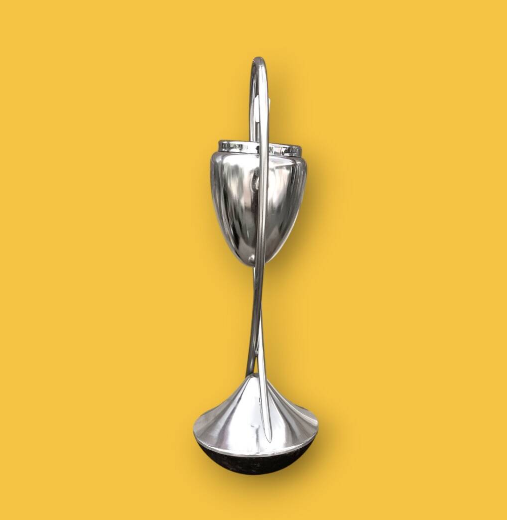 Antique Metawa chrome pedestal ashtray – tumbler style