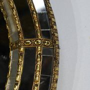 Miroir ovale à parclose en laiton, style hollywood regency – 1970