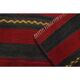 Vintage Turkish Oushak Handmade Wool Cotton Black Red Runner Rug 70x200