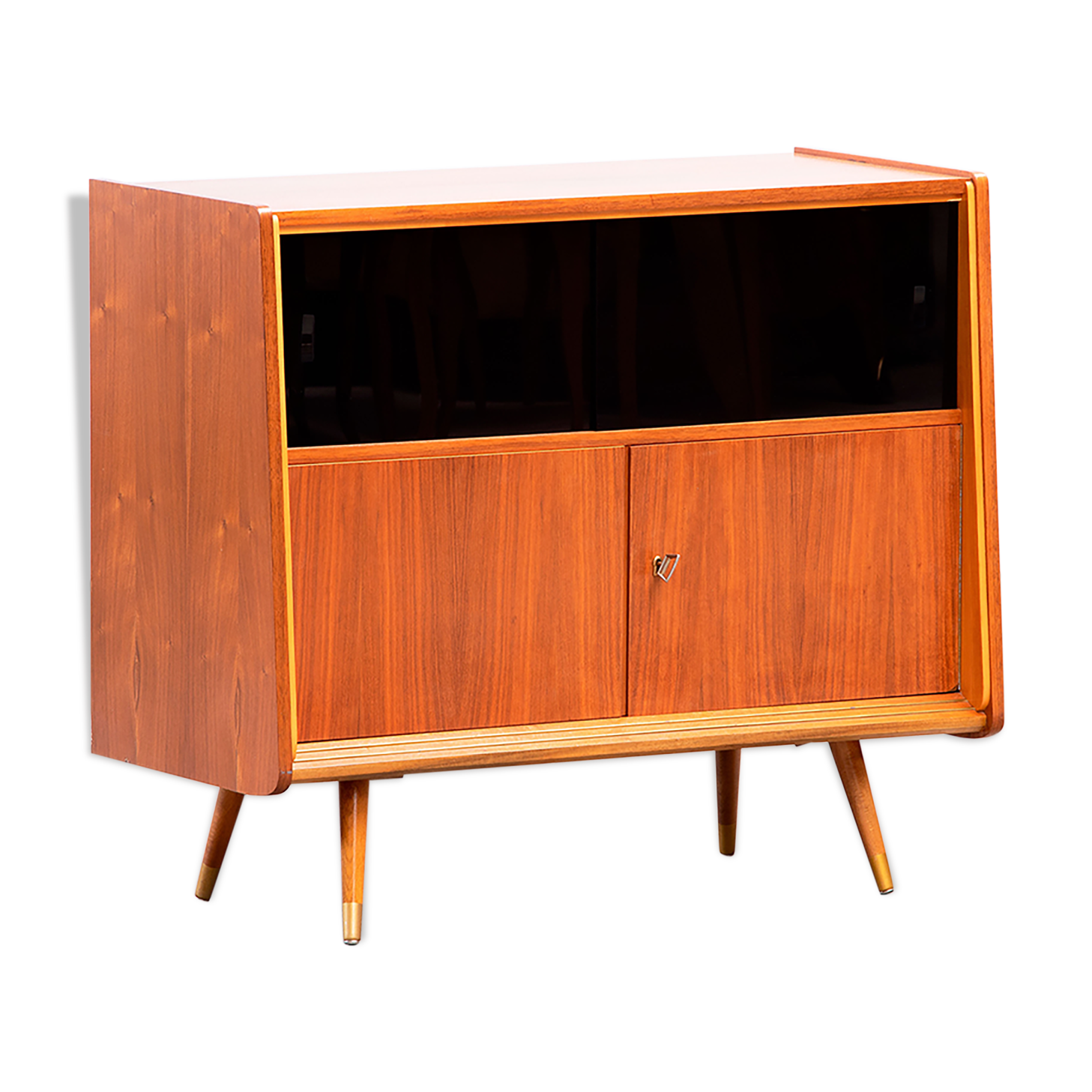 Vintage scandinavian buffet 1960 teak & glass