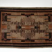 Art deco velour rug with fringes – 1930s, 142 x 91 cm