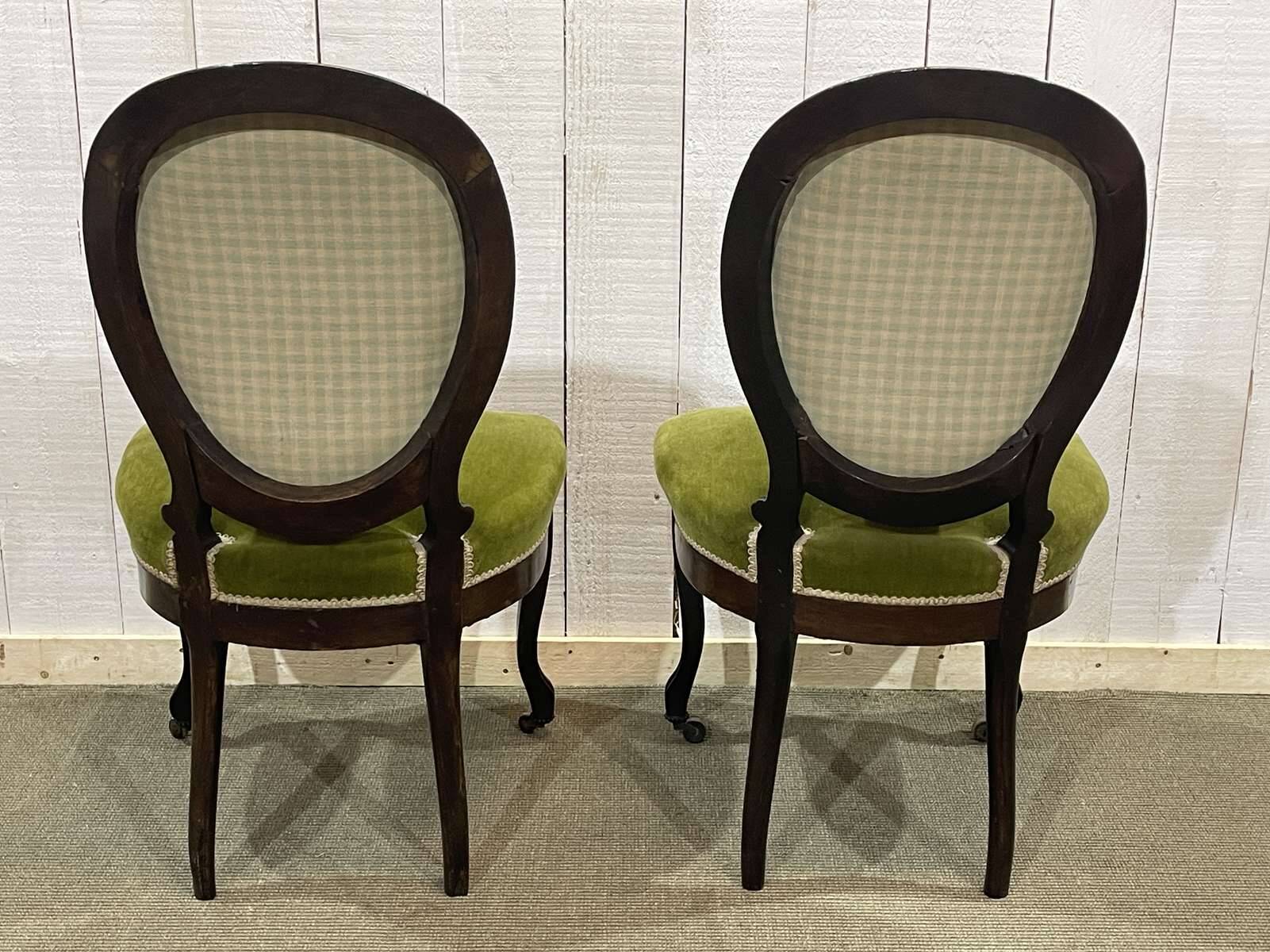 Paire de chaises d'époque Napoléon III en palissandre - 19ème