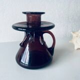 Bougeoir en verre soufflé bullé