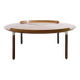 Mid-century wood and leather coffee table