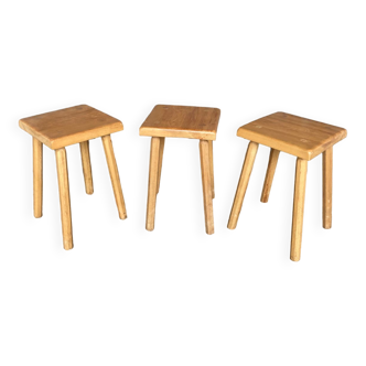 Lot de 3 tabourets en frêne