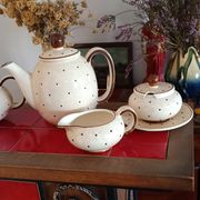VVB Haldensleben ceramic coffee and tea service, Lotte pattern, 1950