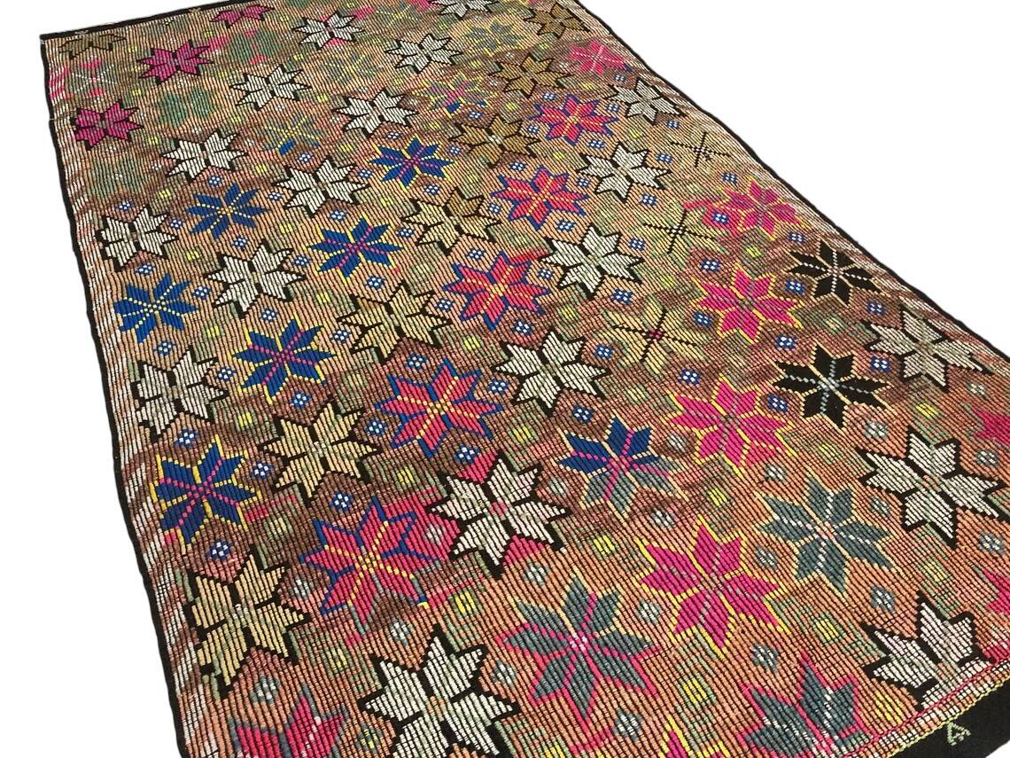 Oushak Decorative Wool Kilim Rug