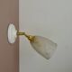 Vintage art deco tulip wall light in frosted glass, rose decorations