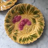 Pair of Sarreguemines slipware plates