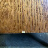 Vintage wooden curtain column storage unit
