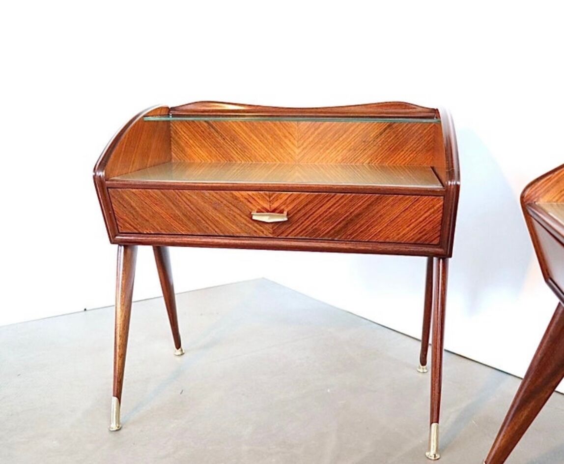 Pair of italian 1950's night stands bed side tables