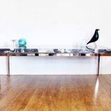 Coffee table in resin and chrome metal