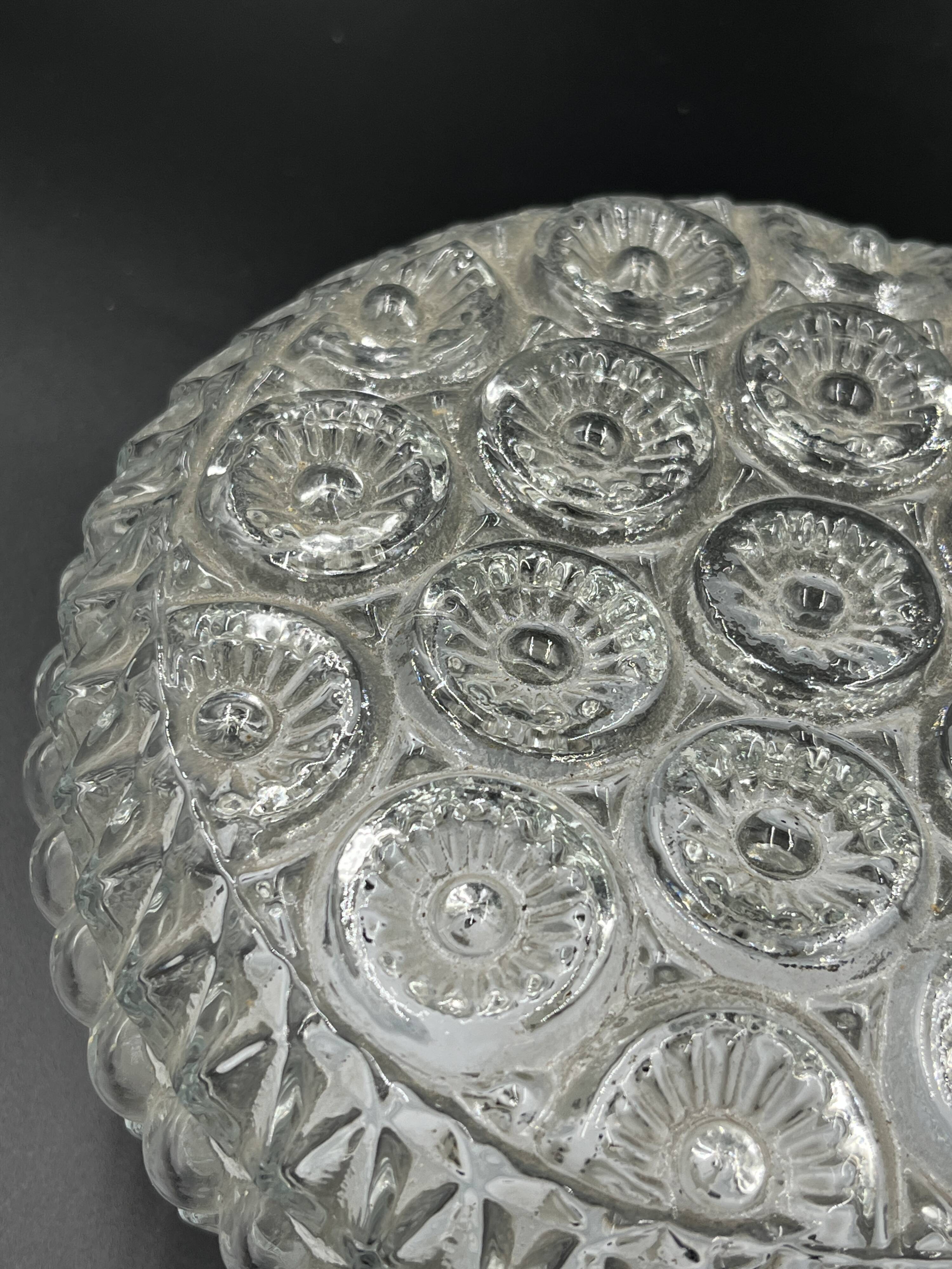 Glashütte Limburg vintage glass ceiling light rose