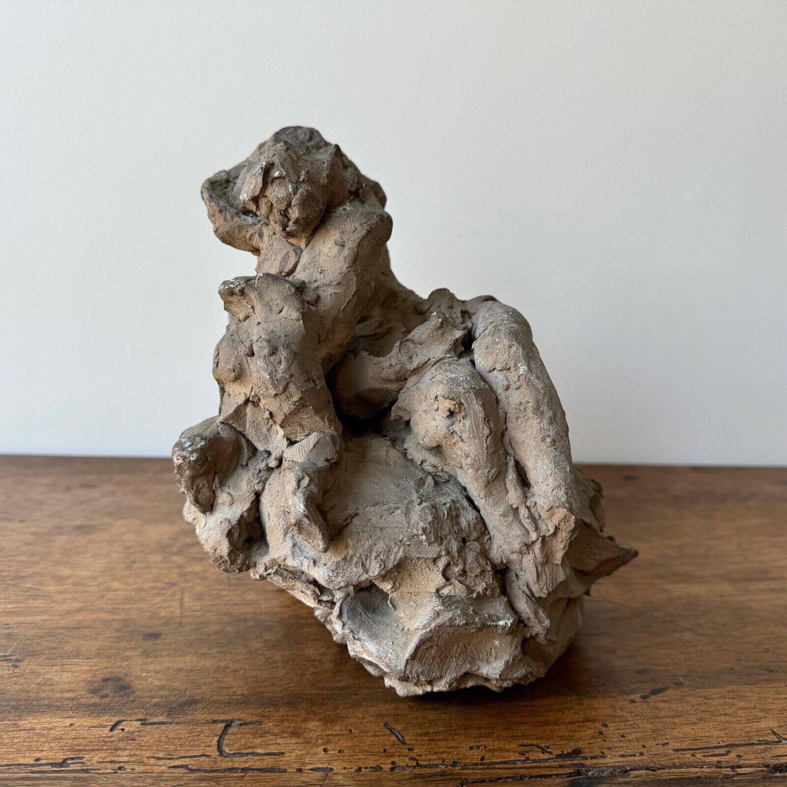 Workshop plaster cast by Ch. Filleul, child embracing a naked woman, 20th century