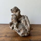 Plâtre d'atelier par Ch. Filleul enfant enlacé à une femme dénudée, XXe
