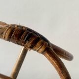 Vintage plant holder tricycle in bamboo and rattan