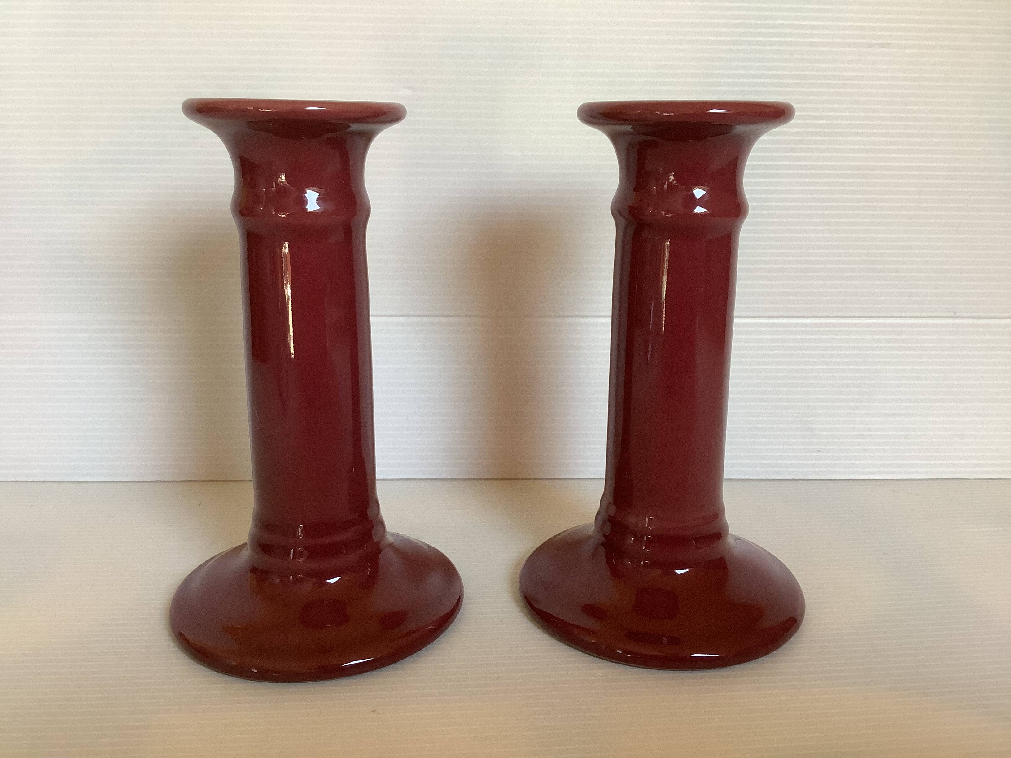 Pair of Bordeaux candlesticks