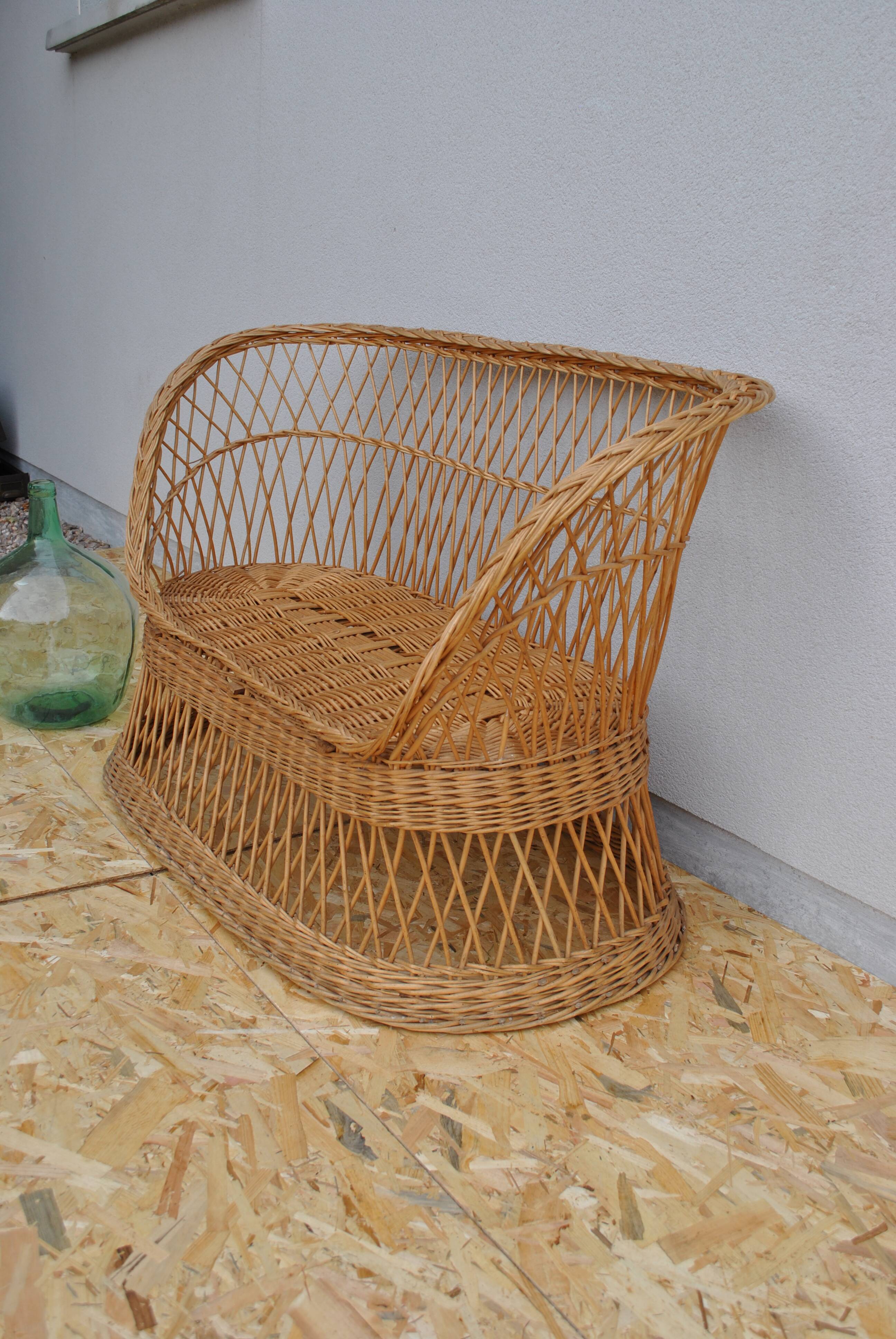 1960 wicker bench