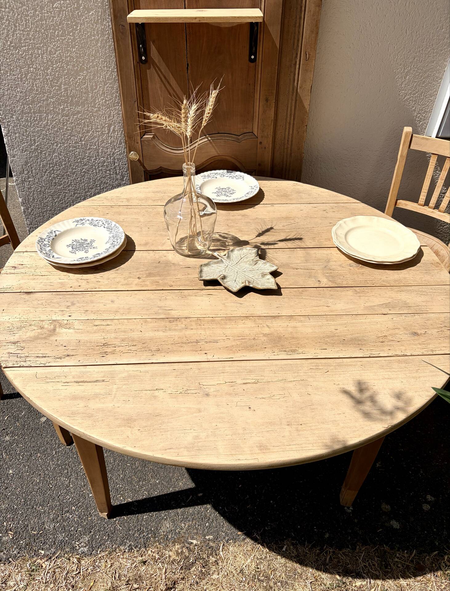 Table à rabat bois brut