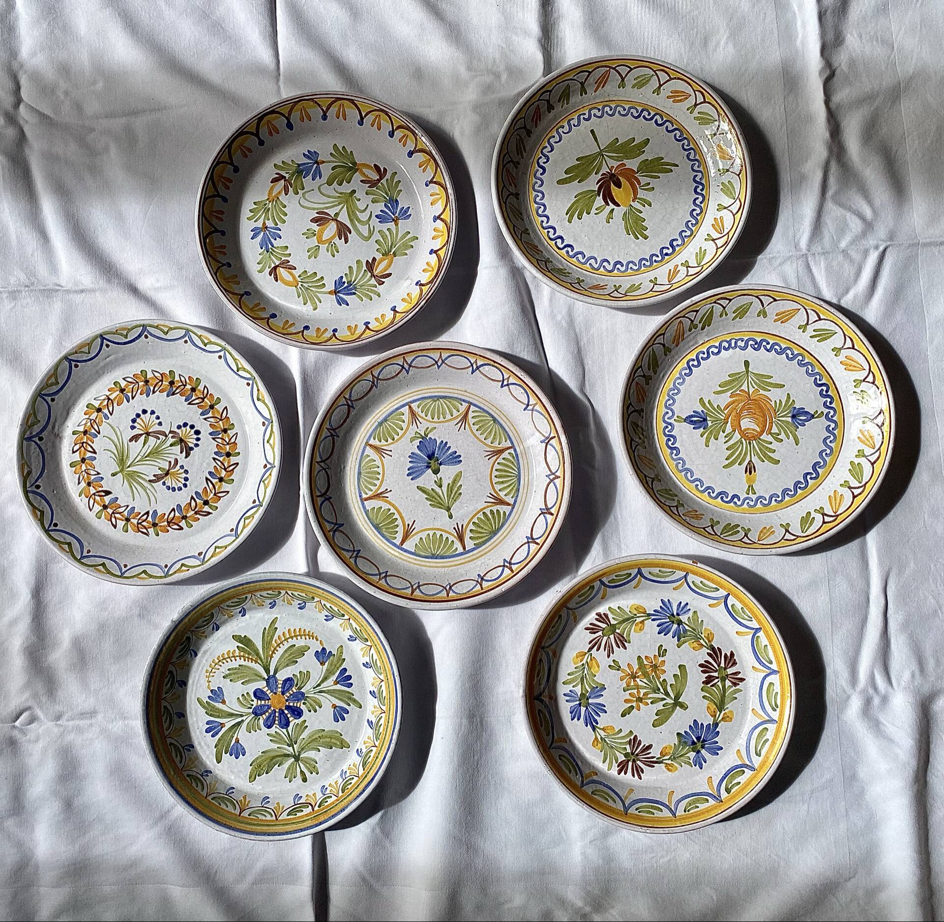 Antique plates in Nevers faience