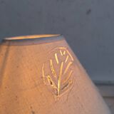 Table lamp in turned wood and rope