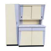 Yellow and grey formica buffet, Plastilux, vintage, 60s