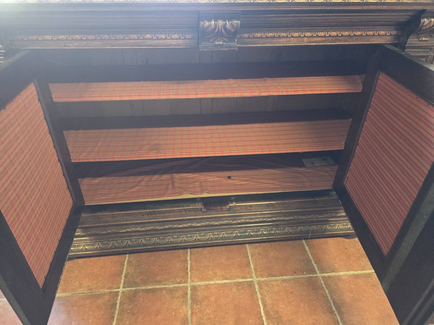 Renaissance style 2-door walnut sideboard