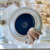 Vintage stoneware vase with draped effect glaze