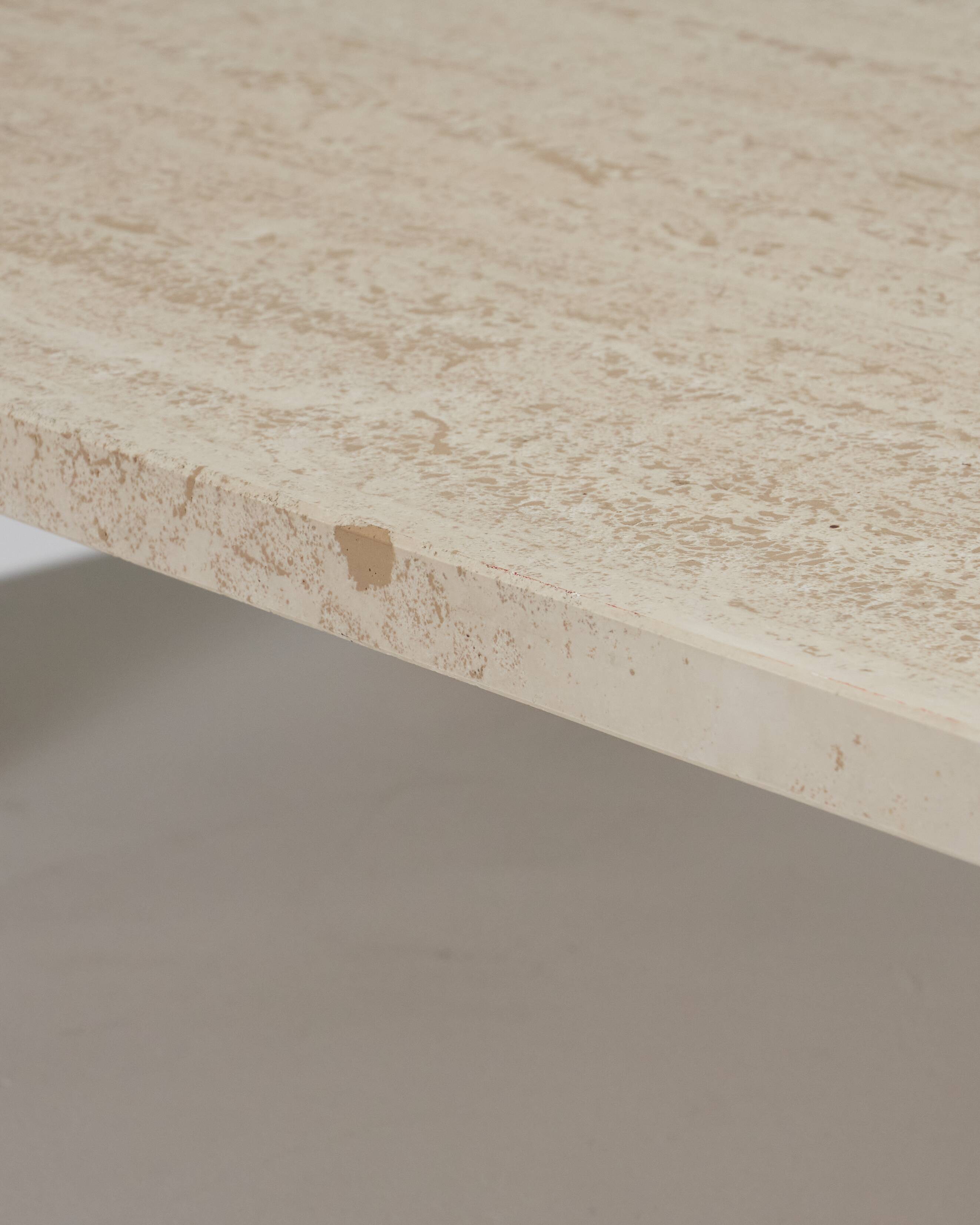 Rectangular travertine coffee table, 1970s