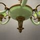 Art Deco Italian Green Opaline Glass Light Pendant