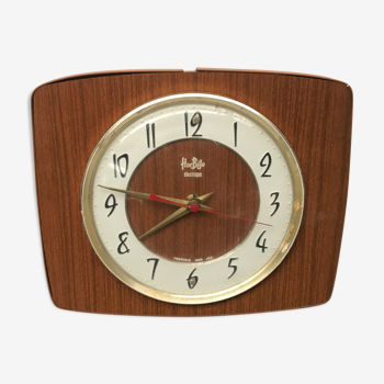 Pendule horloge ancienne Horbijo formica années 70 vintage