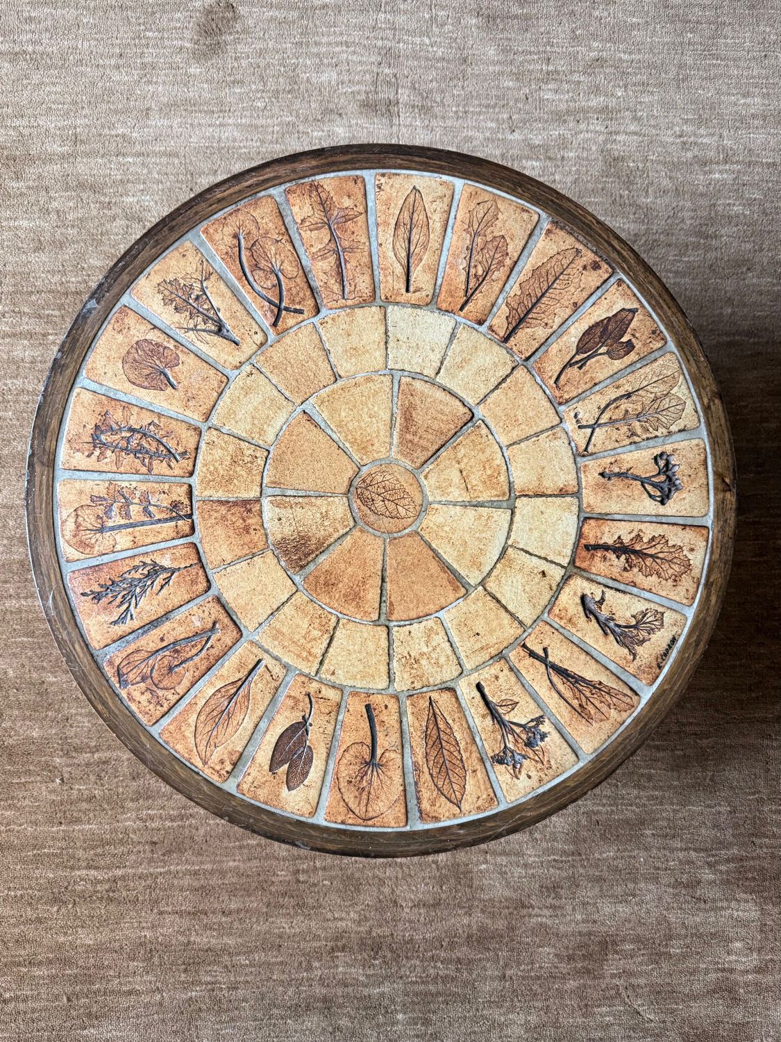 Roger Capron Vallauris vintage herbarium ceramic coffee table