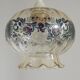 French Vintage Clear Glass Ceiling Light with Colourful Floral Decoration