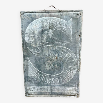 Singer zinc advertising plate