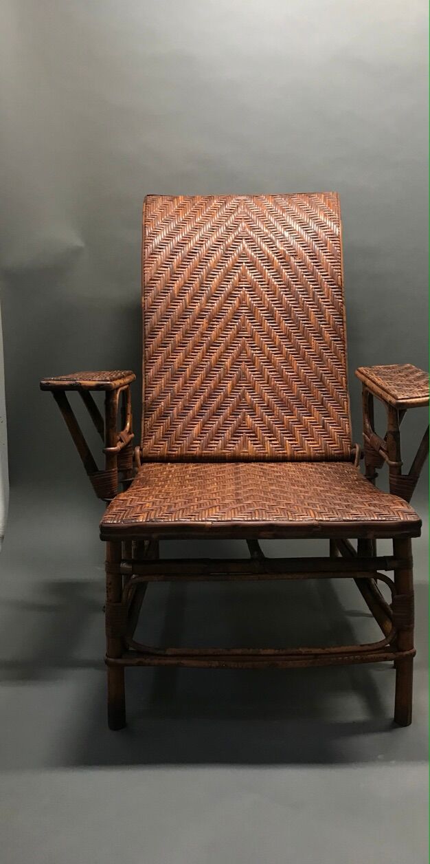 Old rattan armchair