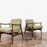 Pair of restored vintage GFM 87 armchairs by Juliusz Kedziorek, 1960s