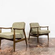 Pair of restored vintage GFM 87 armchairs by Juliusz Kedziorek, 1960s